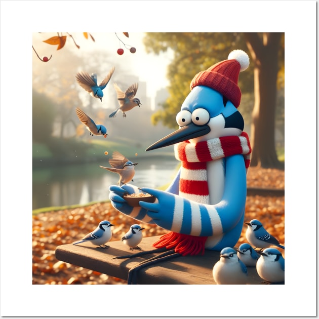 Festive Park Adventures Unveiled: Regular Show Christmas Art for Iconic Cartoon Holiday Designs! Wall Art by insaneLEDP